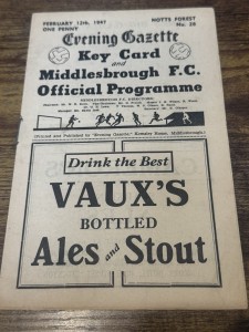 46/47 Middlesbrough V Nottingham Forest Scarce FA CUP REPLAY  Football Programme for sale on Ebay