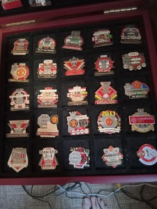 Manchester United Pin Collection And Storage Box, All Pins Shown. for sale on Ebay