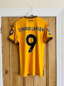 Match Worn Wolves 2024/25 Home Shirt Jorgen Strand Larsen #9 vs Man United 2-0! for sale on Ebay
