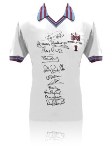 *LOW START BID* SIGNED REPLICA SHIRT : WEST HAM UNITED 1980 FA CUP WINNERS for sale on Ebay