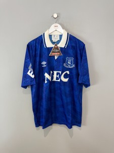 EVERTON 1991/93 HOME SHIRT (size L)  BNWT UMBRO ORIGINAL VINTAGE FOOTBALL SHIRT for sale on Ebay