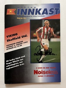 1994 - 1994  Viking Norway  v  Sheffield United Friendly  Signed by Roger Nilsen for sale on Ebay