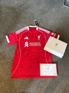Liverpool FC Signed squad shirt 25/26 Autographed x13 Salah Gakpo+ Liverpool COA for sale on Ebay