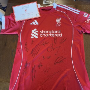 Liverpool FC Signed squad shirt 25/26 Autographed x14 Salah Liverpool COA for sale on Ebay