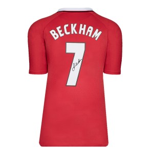 David Beckham Signed Manchester United 1999-00 Home Shirt Autograph COA for sale on Ebay