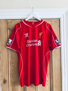 Match Worn / Signed Glen Johnson #2 Liverpool 2014/15 home Shirt vs Palace 2015 for sale on Ebay