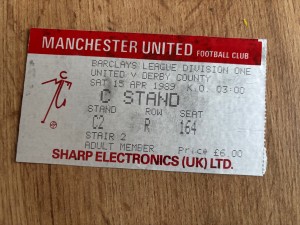 1989 TICKET STUB DIV ONE    MANCHESTER UNITED MAN UTD V DERBY COUNTY 15/4/89 for sale on Ebay