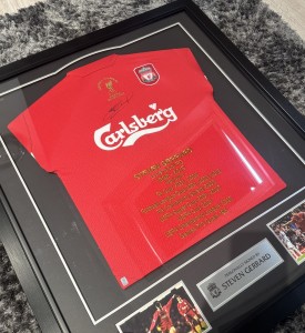 Official Liverpool FC Steven Gerrard Signed & Framed Honours Shirt (LFC) for sale on Ebay