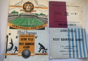 1956/57 Aston Villa v WBA West Brom FA Cup SEMI FINAL @ Wolves & REPLAY @ Blues for sale on Ebay