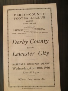 DERBY COUNTY  v  Leicester City  45/6. for sale on Ebay