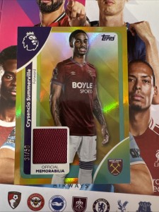 TOPPS PREMIER LEAGUE 2026 Crysencio Summerville Patch /50 Gold West Ham United for sale on Ebay