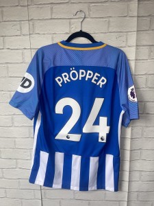 Brighton & Hove Albion 2017 2018 Home Football Shirt Match Issue #24 Propper (L) for sale on Ebay