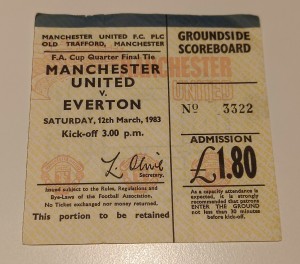 TICKET COLLECTORS: MANCHESTER UNITED - EVERTON 1/4 FINAL FA CUP 1983 for sale on Ebay