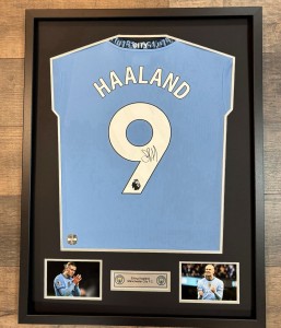Signed Framed Manchester City Shirt Erling Haaland COA for sale on Ebay