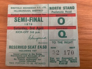 1975/76  TICKET DERBY COUNTY V MANCHESTER UNITED FA CUP SEMI HILLSBOROUGH for sale on Ebay