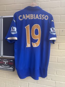 Leicester City 2014-15 Home Football Shirt Men’s Large #19 CAMBIASSO for sale on Ebay