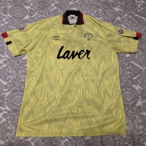 Sheffield United 89-90 Promotion Players Shirt Original. Fluorescent Yellow for sale on Ebay