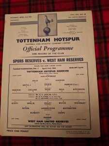 TOTTENHAM RESERVES V WHU RESERVES 1960-61 DOUBLE SEASON for sale on Ebay