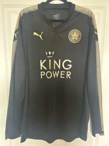 Leicester City 2017/18 Black And Gold Away Shirt By Puma. Long Sleeves. XL for sale on Ebay