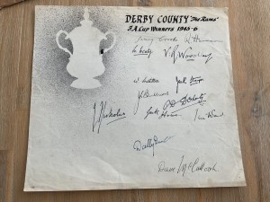 1946 FA Cup Winners Derby County Original Fully Signed / Autographed Team Sheet for sale on Ebay