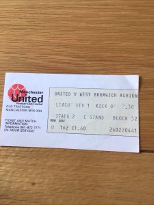Manchester United V West Bromwich Albion Ticket Stub 76/77 for sale on Ebay