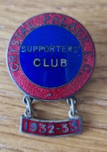 Ultra Rare Crystal Palace Supporters' Club Badge 1932/33 with year bar for sale on Ebay