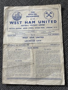West Ham United V Leicester City 21 Oct 1951 for sale on Ebay