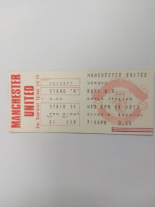 TICKET MANCHESTER UNITED v AS BARI ANGLO ITALIAN 4/4/1973 for sale on Ebay