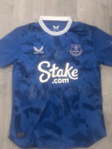 Everton 24/25 Squad Signed Home Shirt  & Proof for sale on Ebay