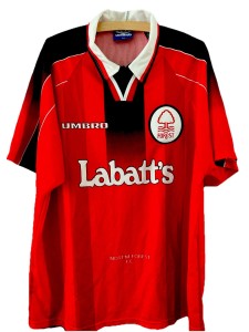 Rare original Nottingham Forest home shirt red umbro labatts XXL 1996/1997 for sale on Ebay