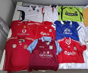 Vintage football Soccer Shirts L-XL England Liverpool Man Utd Aston Villa Joblot for sale on Ebay
