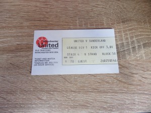 MANCHESTER UNITED V SUNDERLAND FIRST DIVISION TICKET - Rare Guest Ticket for sale on Ebay