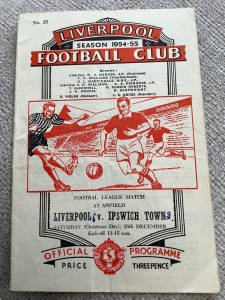 25 December 1954 Liverpool v Ipswich Town for sale on Ebay