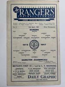 Scottish League 1946/47 Rangers v Hamilton Academical (No8) for sale on Ebay