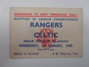 Rare Rangers V Celtic Ticket 1st Jan 1947. First League Meeting Since end of WW2 for sale on Ebay