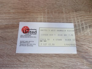 Manchester United V West Bromwich Albion Ticket Stub 76/77 for sale on Ebay