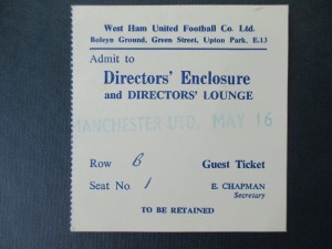 West Ham United v Manchester United 1977 Div One Directors' Enclosure ticket vgc for sale on Ebay