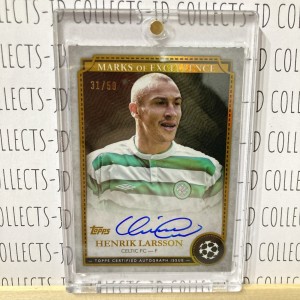 Henrik Larsson Celtic FC Topps Marks Of Excellence On-Card Autograph /50 for sale on Ebay