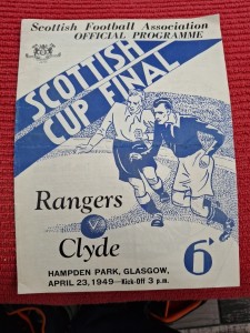 Rangers v Clyde programme.  23/4/1949  Scottish Cup Final for sale on Ebay