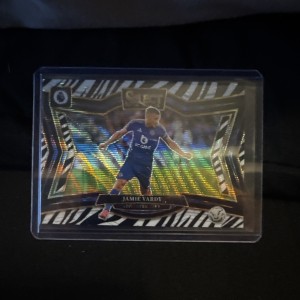 2024-25 Panini select  EPL Jamie Vardy Field Level Zebra Prizm Leicester City for sale on Ebay