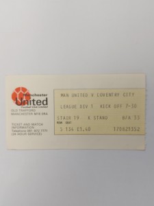 TICKET MANCHESTER UNITED v COVENTRY CITY 1977 for sale on Ebay