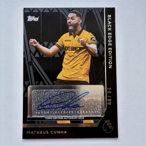 Topps Premier League 2026 Matheus Cunha Black Edge Auto /99 Wolves Man United for sale on Ebay