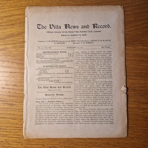 Aston Villa v Crystal Palace programme 1912/13 Season. No Cover for sale on Ebay