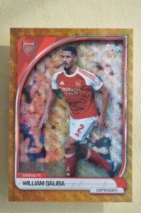 Topps Arsenal Collector Tin Parallel card #5 William Saliba Gold 1/1 ONE of ONE for sale on Ebay