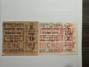 TICKETS  MANCHESTER UNITED V NORWICH AND STOKE CITY  FAC 66/7 for sale on Ebay