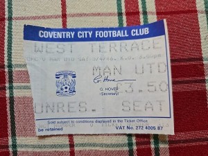 original Match Ticket Coventry City v Manchester United 1986 for sale on Ebay