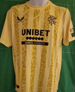 Rangers FC pro issue yellow home goalkeeper shirt  2024/25  large Butland no 1 for sale on Ebay