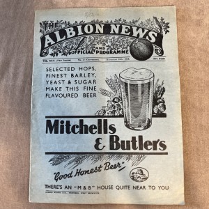 Vintage West Bromwich Albion v Blackburn Rovers 26th November 1938 Programme  for sale on Ebay