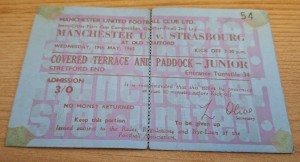 1965 MANCHESTER UTD v STRASBOURG INTER CITIES FAIRS CUP QF TICKET for sale on Ebay