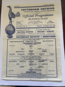 Tottenham v Brentford, London Challenge Cup, LCC, 1956/57 for sale on Ebay